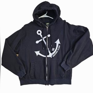 Women's Navy "Mackinac Island" Anchor Graphic Hoodie